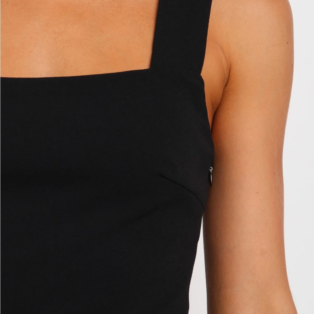 Petal & Pup Black Square-Neck Midi with Front Slit - Picture 4 of 5